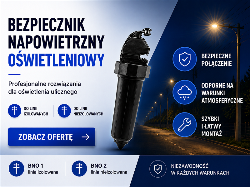 Bezpiecznik napowietrzny oświetleniowy BNO 1 i BNO 2 – DII 25A – do linii napowietrznych – Elpromet Bydgoszcz
