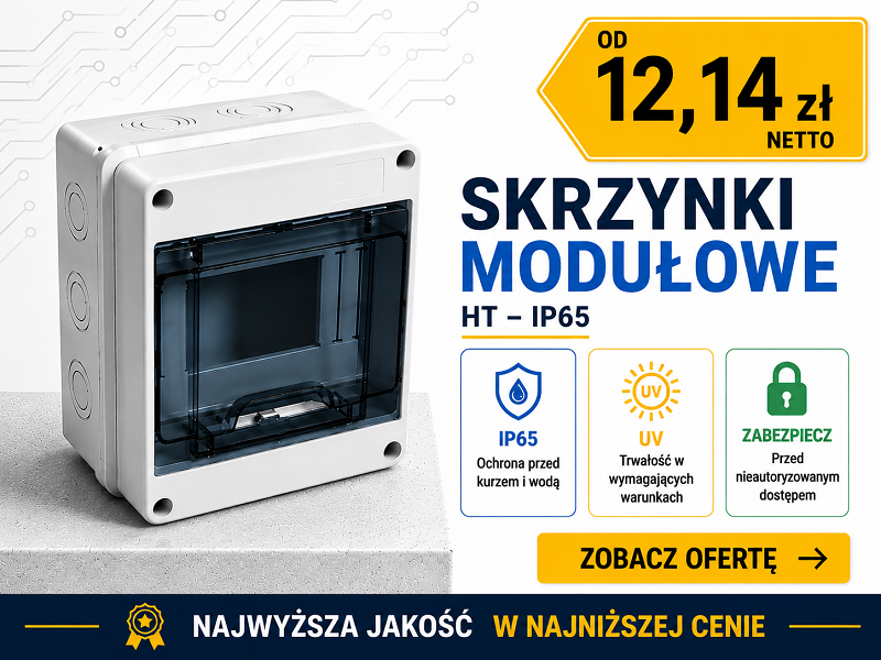 Skrzynki modułowe natynkowe HT-5, HT-8, HT-12, HT-18, HT-24 IP65 – rozdzielnice elektryczne – Elpromet Bydgoszcz